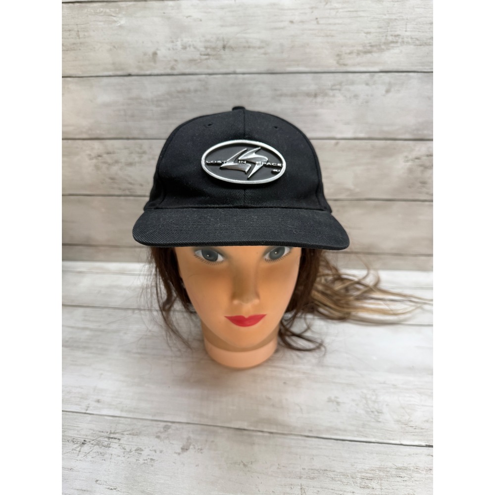 Vintage Lost in Space Movie Promo Hat Black Nissun Cap Metal Logo Adjustable